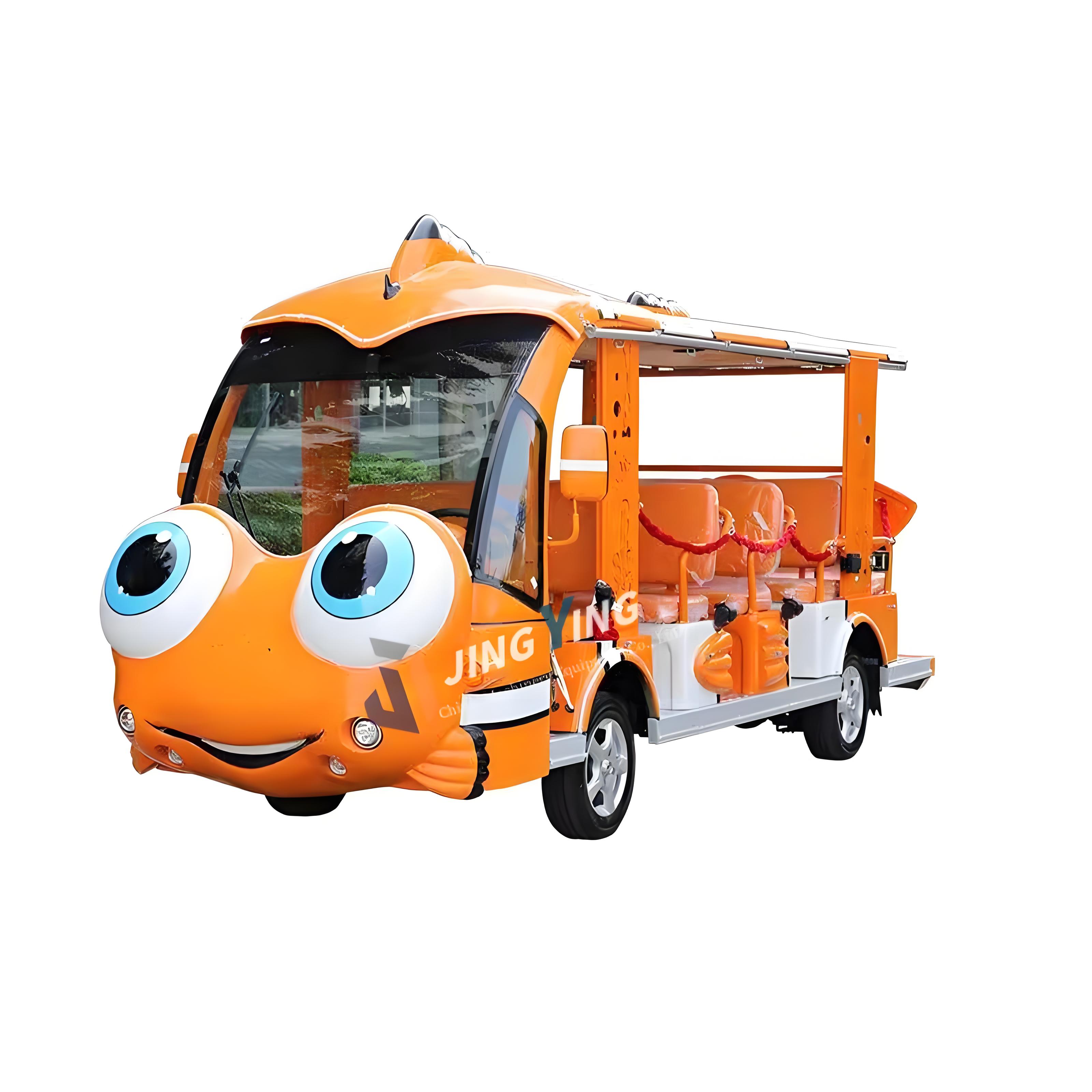 High Quality Fully Enclosed Large Cartoon Bus Electric Shuttle for Tourist Sightseeing City School Zoo Special Transportation