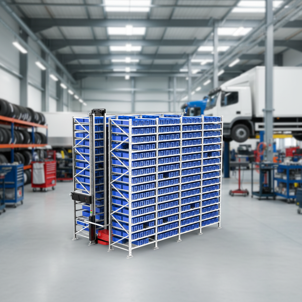 EP Miniload AS/RS Automated Warehouse System, High Density Small Parts Smart Storage Solution with 1500+ Bins Capacity
