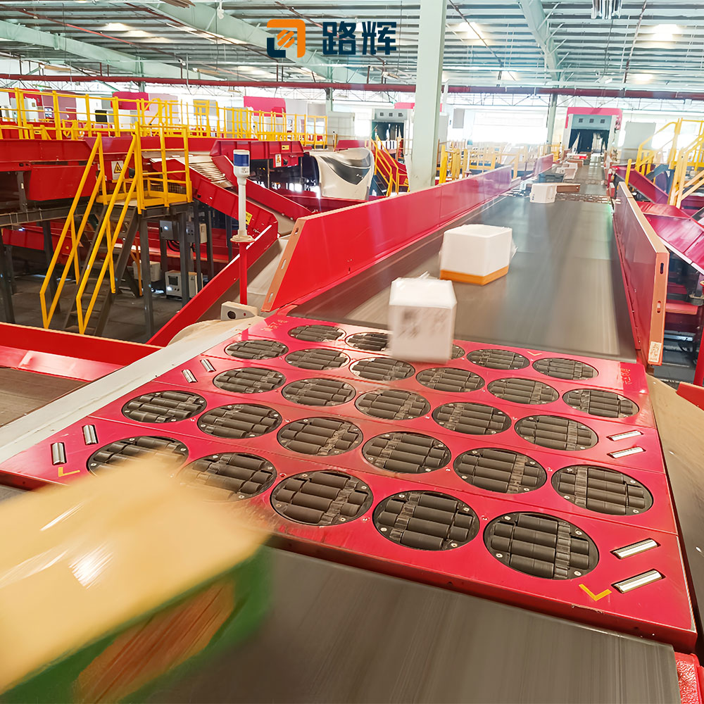 LUHUI Low Noise Pivot Wheel Sorter 45-degree Wheel Sorter System for 3 Ways Parcel Sorting