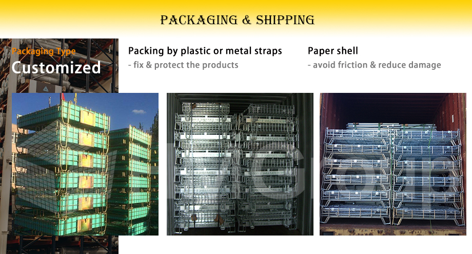 Optimized Logistics Turnover Easy Maneuvering Steel Structure Collapsible Roller Metal Container