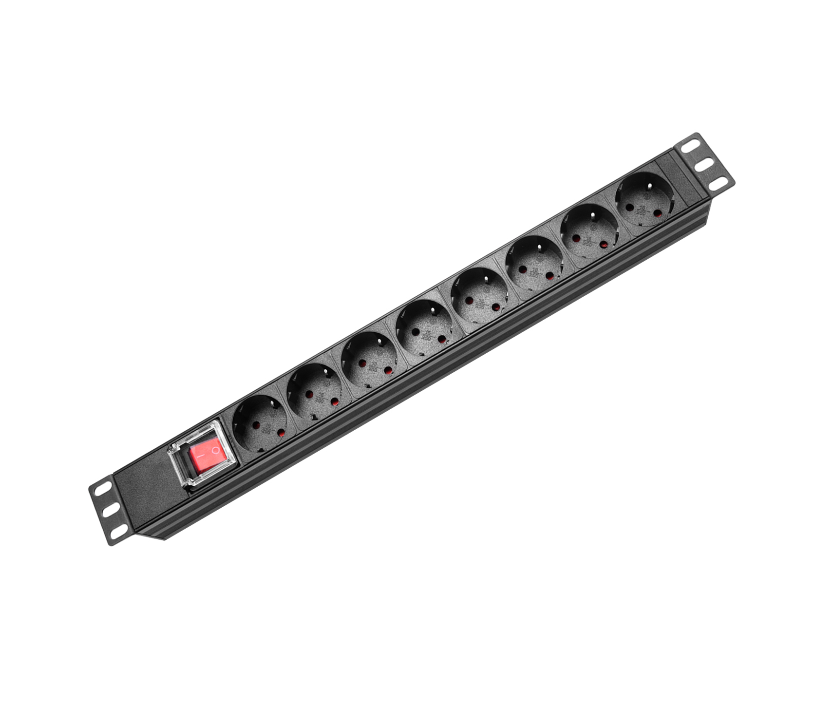 Power Distribution Units 19 Inch Germany Schuko Type PDU 6 Ways Socket V/A Meter CE Certificated Aluminum Alloy Full Brass