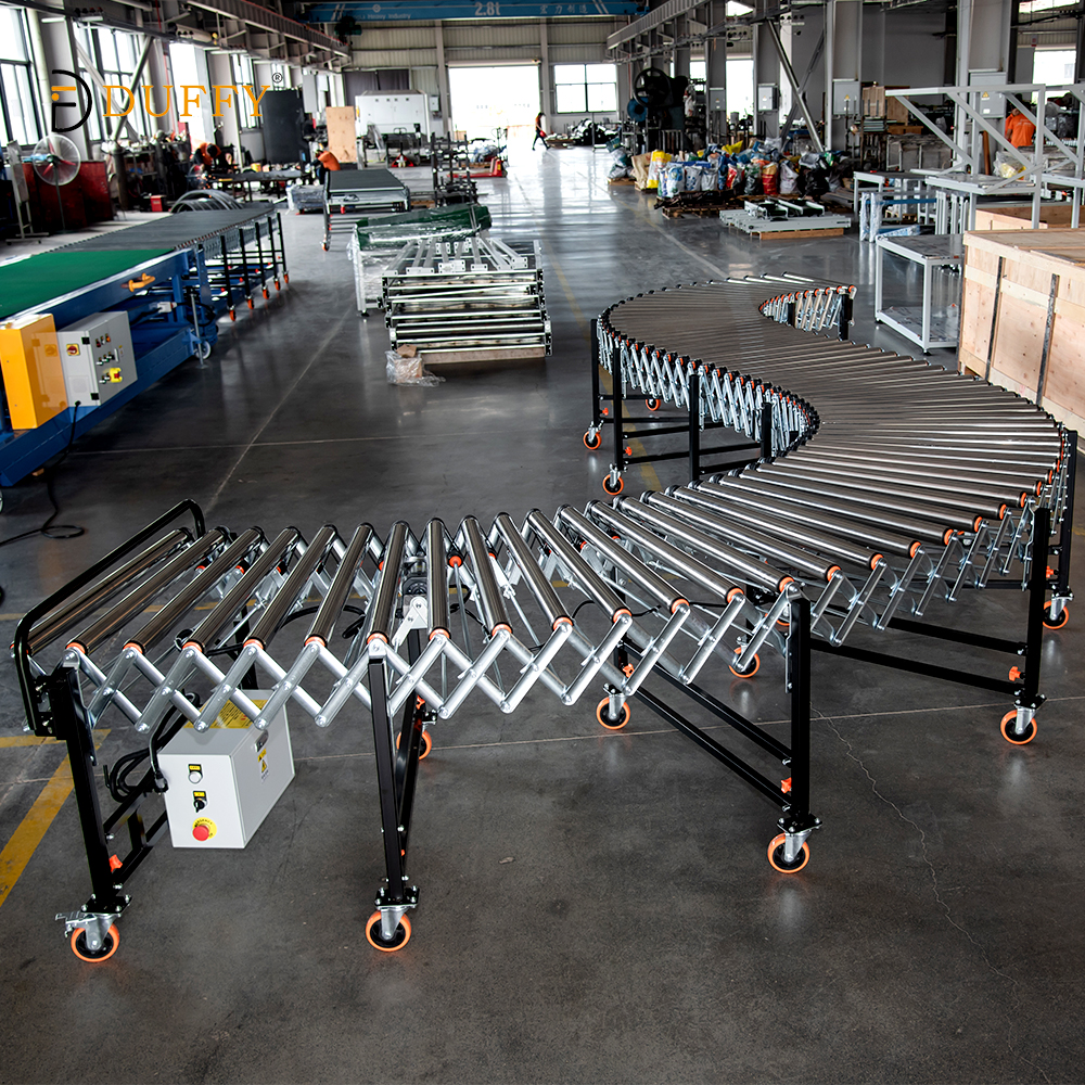 Best Price Super Heavy Duty Return Stainless Steel Powered Chain Design Telescopic Curve Line Transfer Roller Conveyor