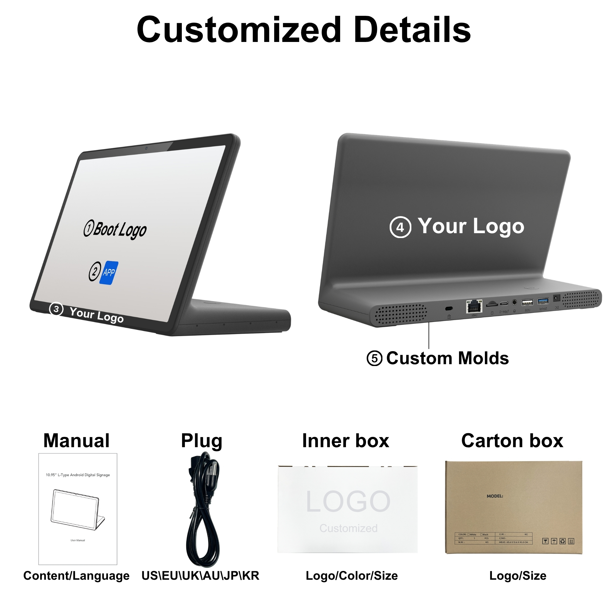 Self-Service Check-out 11" L-Type Android Kiosk With NFC RFID Reader PoE For Self-service Payment &amp; Loyalty Program