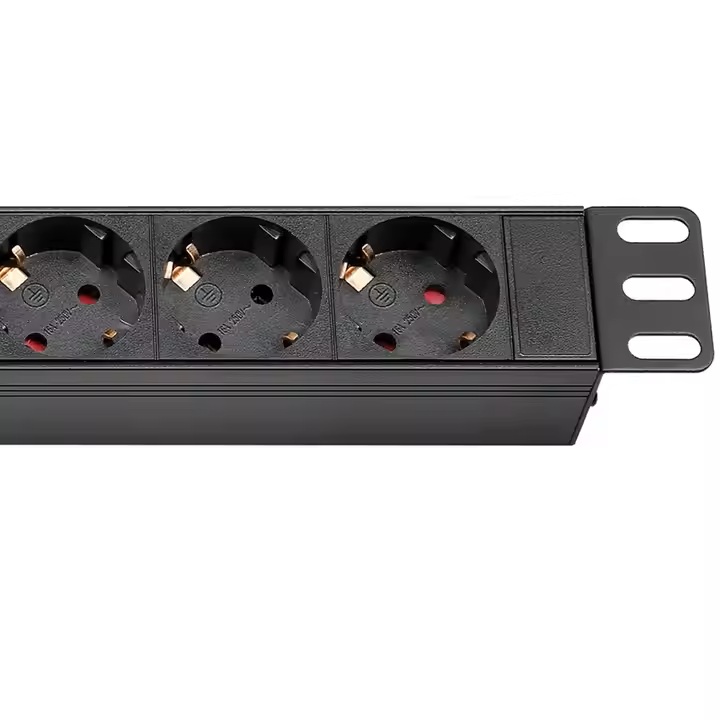 OEM Germany Schuko Sever PDU Power Distribution Equipment Unit 8 Way 16A EU Plug 19' Horizontal Aluminum Cabinet