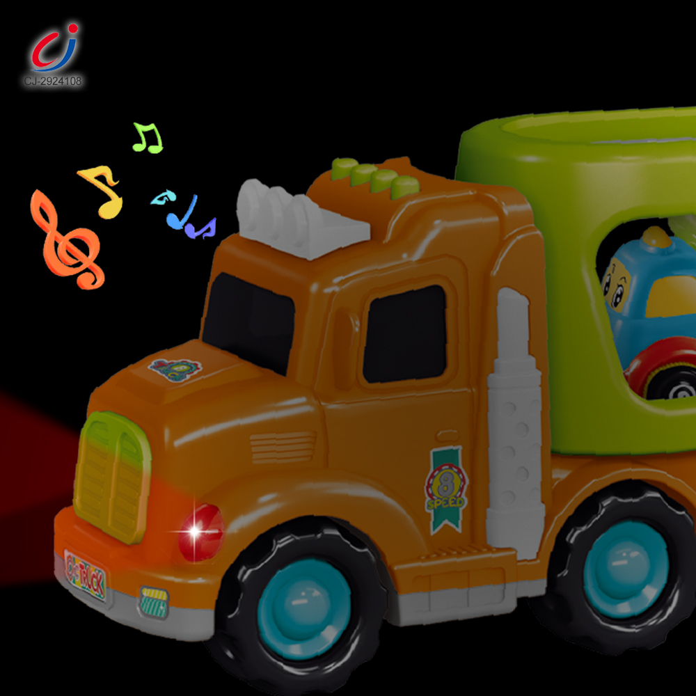 Chengji Toddler Vehicle Toys Transport Car Carrier Truck Set 3 In1 Cartoon Friction Construction Carrier Truck Transport Car Toy
