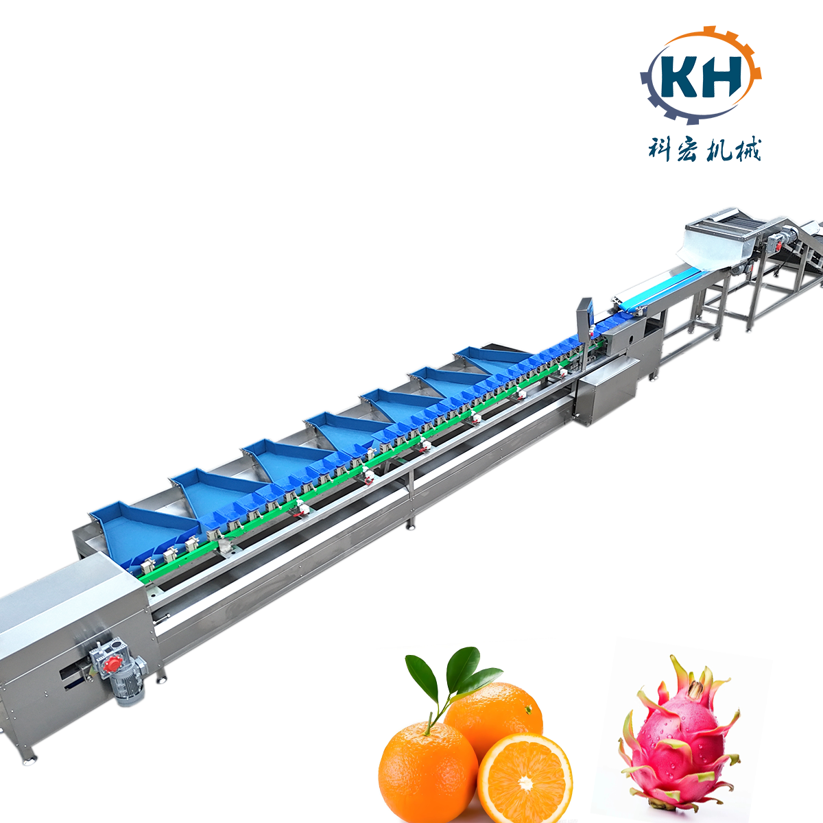 Kehong KHLH-6J Intelligent Fruit Vegetable Grading Sorting Machine Sensor PLC Core Components Customized 3-18 Grades High