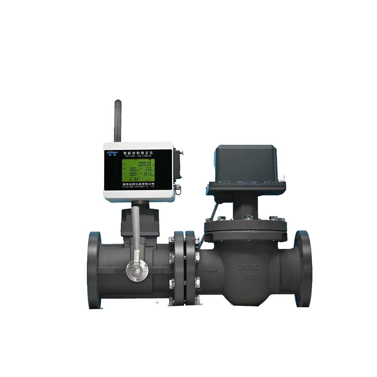 DN100 Hade Gas Turbine Flow Meter +/-1% Accuracy 1-1.6 Measurement Range Shut-Off IC Card Prepayment System Motorized Valve |