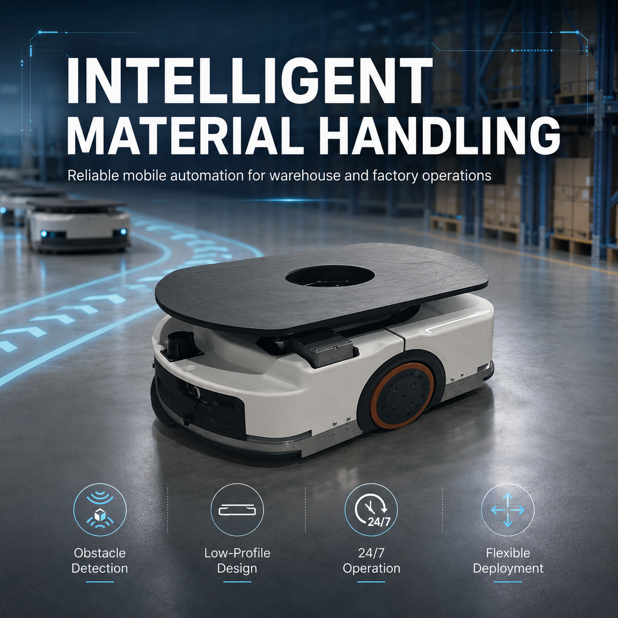 Heavy Duty 1000KG Automatic Handling Robot AGV for Goods-to-Person Picking in E-commerce Logistics