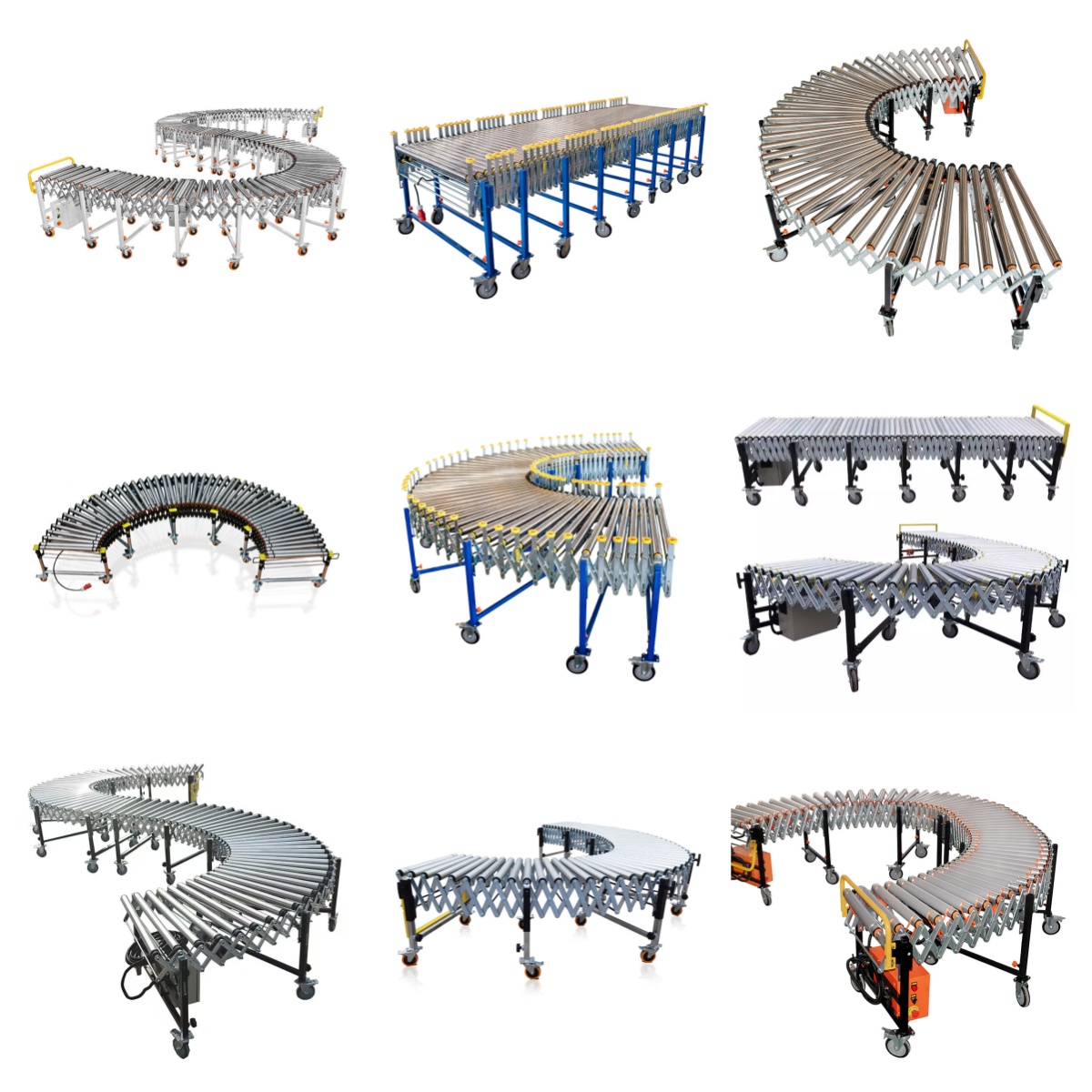 Extendable Roller Conveyor System Telescoping Flexible Conveyor Equipment Mobile Transfer Line Warehouse Loading Unloading