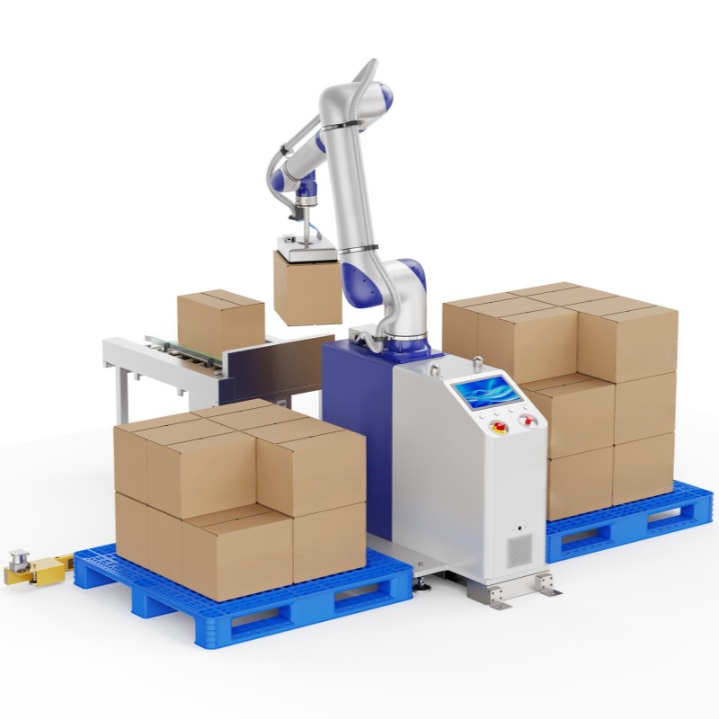 Intelligent Energy Saving Lifting Type Palletizing Robot 25kg PLC Gearbox Motor 5-Axis Control IP67 Rated for Industrial Use