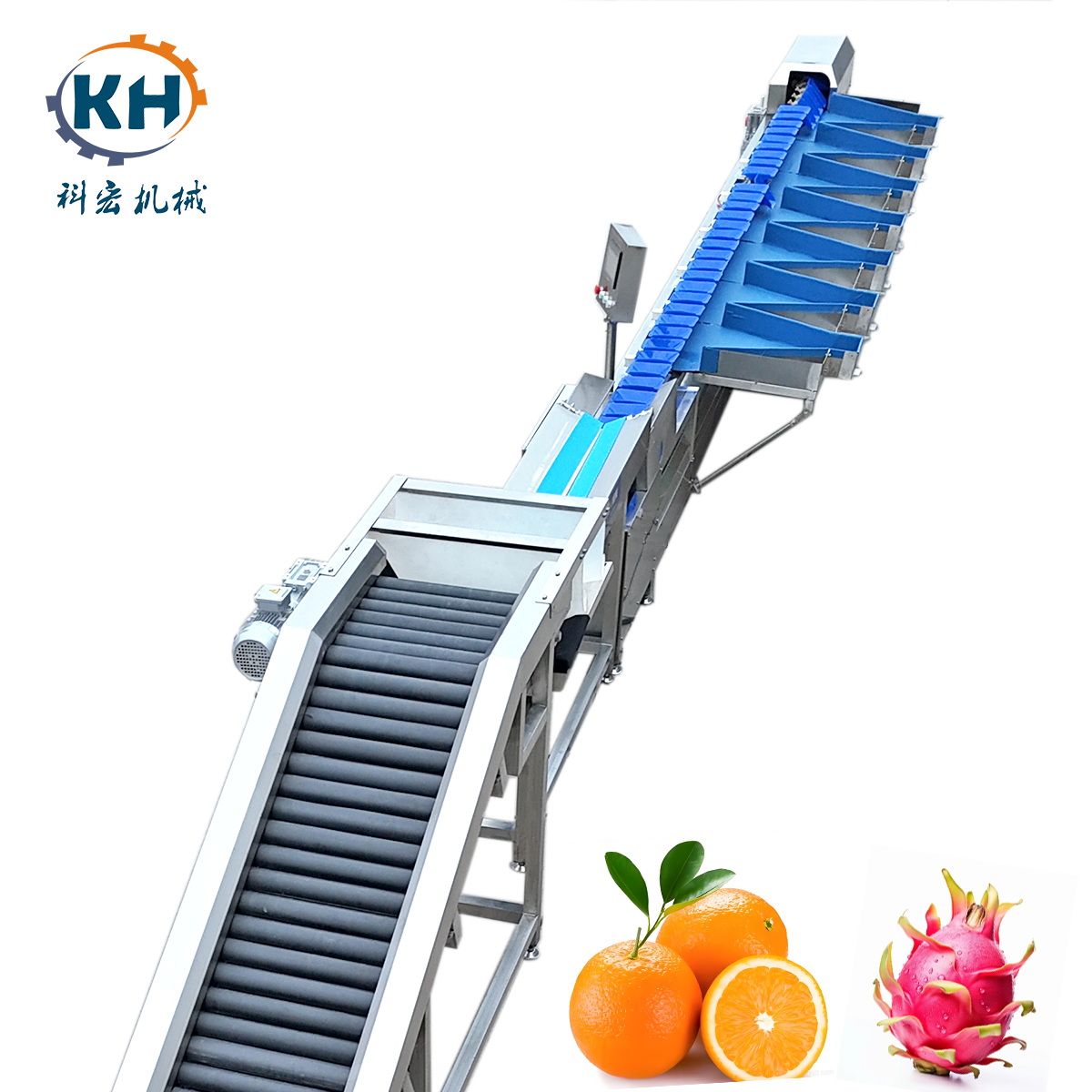 Kehong KHLH-6J Intelligent Fruit Vegetable Grading Sorting Machine Sensor PLC Core Components Customized 3-18 Grades High
