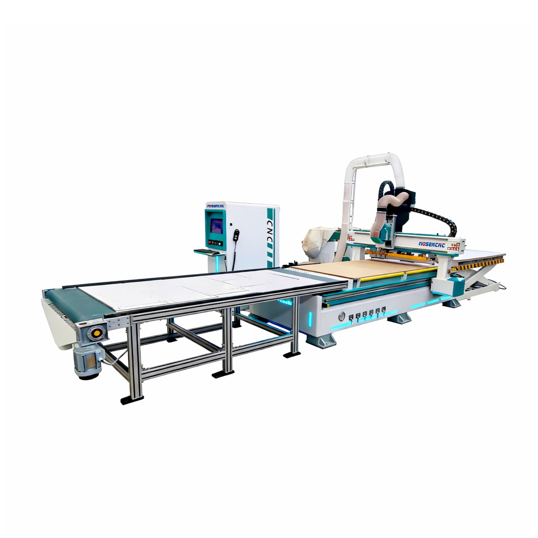 Jinan Mosencnc Fully Automatic CNC Router Production Line Integrated Loading &amp; Unloading System For High-Volume Processing