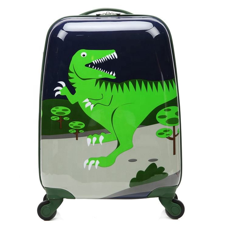 16 Inch Purple Animal Cartoon Surface Design Trolley Suitcase Pc Printed Hard Shell Baggage Kids Luggages