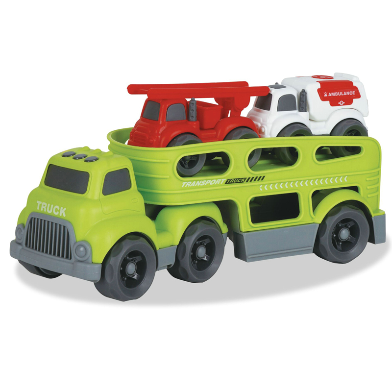 Free Wheel Cartoon Large Plastic Toy Truck Transport Car for Kids