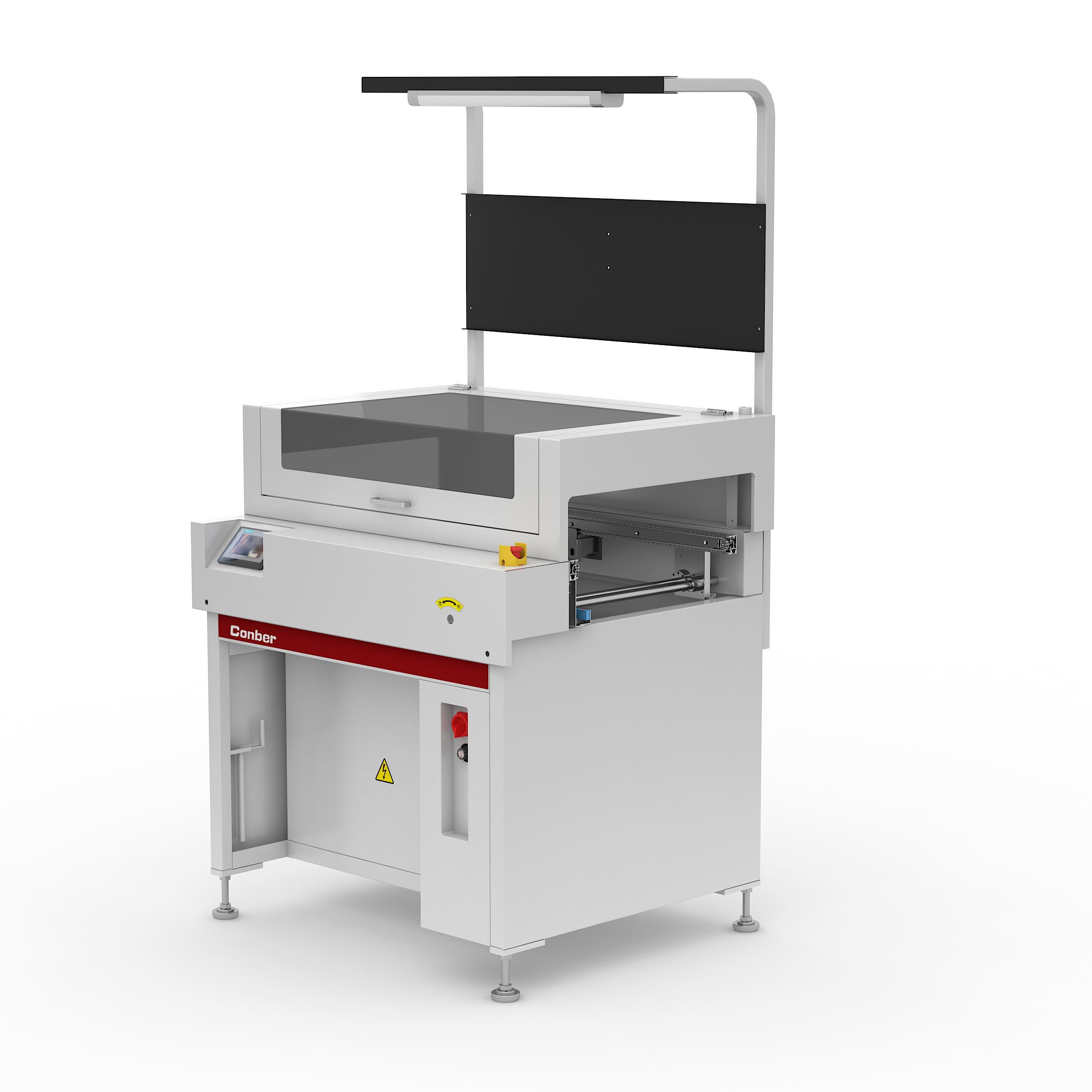 High Precision SMT PCB Chain Conveyor With PLC Controlled Motor &amp; Bearing Inspection Mode LED Warning Light And Display Board