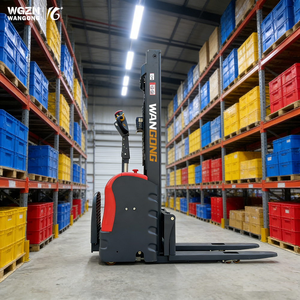 WGZN Factory Price Palette Stacker 2000kg 2m Lift Standing Type Compact Design Warehouse Logistics Palette Stacker