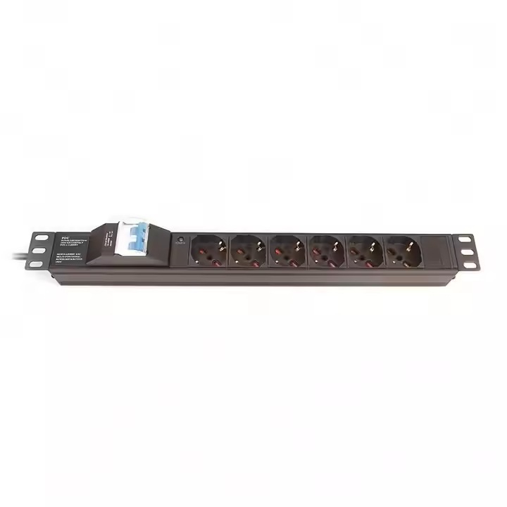 OEM Germany Schuko Sever PDU Power Distribution Equipment Unit 8 Way 16A EU Plug 19' Horizontal Aluminum Cabinet