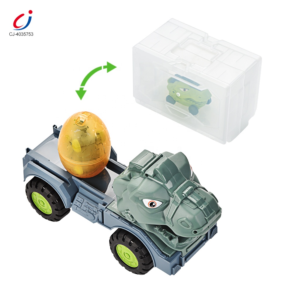 Chengji Truck Toys Organizer Storage Kids Simulation Cartoon Dinosaur Egg Sliding Dinosaur Truck Transport Car Carrier Toy