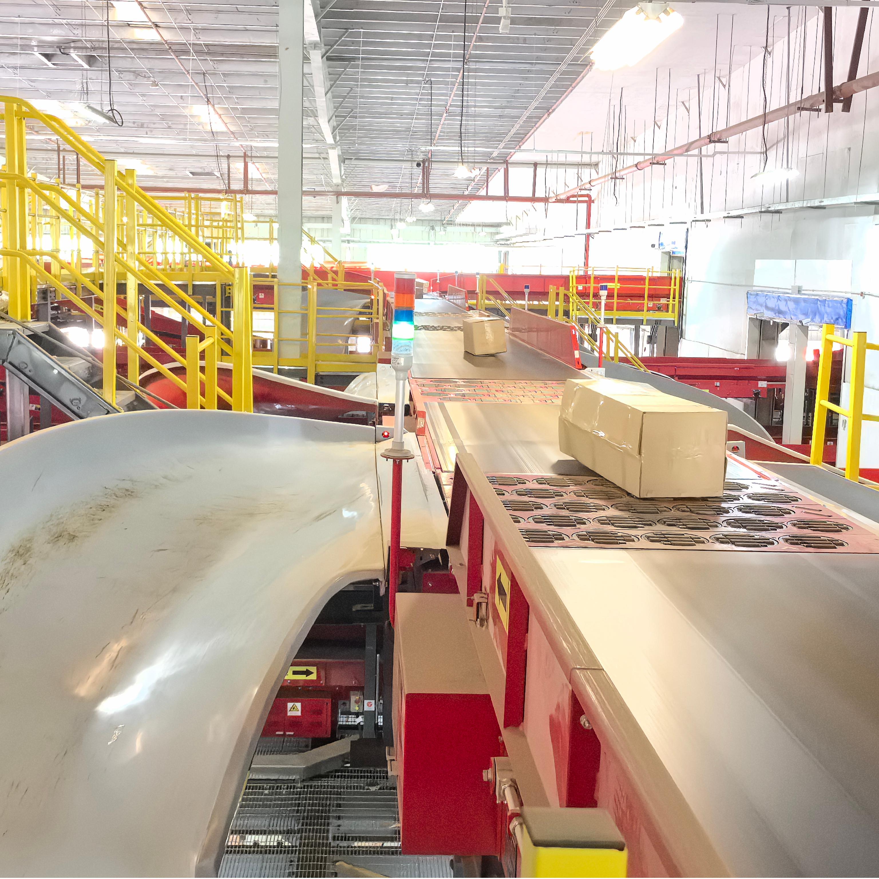 LUHUI OEM Wholesale Price Logistic Warehouse Sorting Cross Belt Efficient Pivot Wave Swivel Omni Wheel Diverter Sorter Supplier