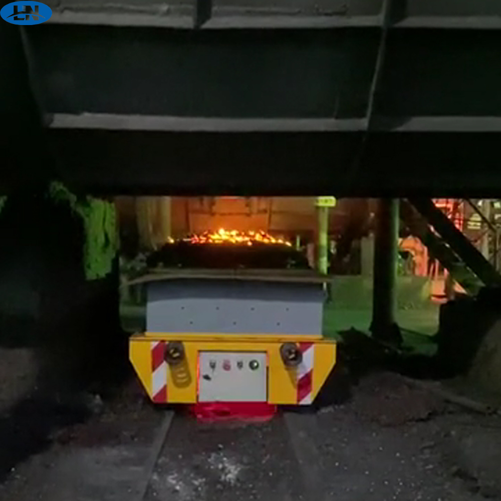 New Battery Powered Platform Cargo Transfer Cart on Rail for Warehouse and Manufacturing Plant Use