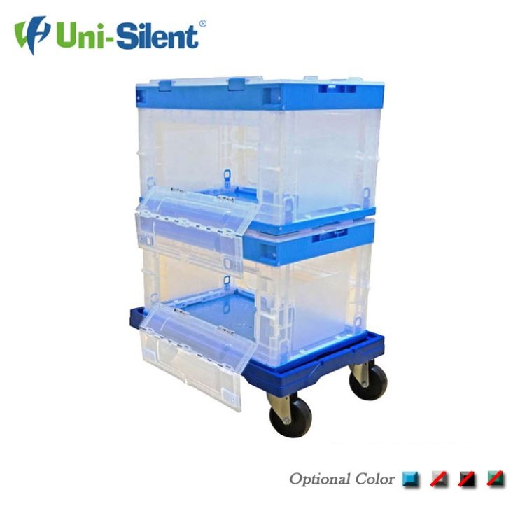 Uni-Silent 250kgs Easy Carry Tote Plastic Container Moving Small Size Warehouse Platform Dolly PLA250B-ZDL