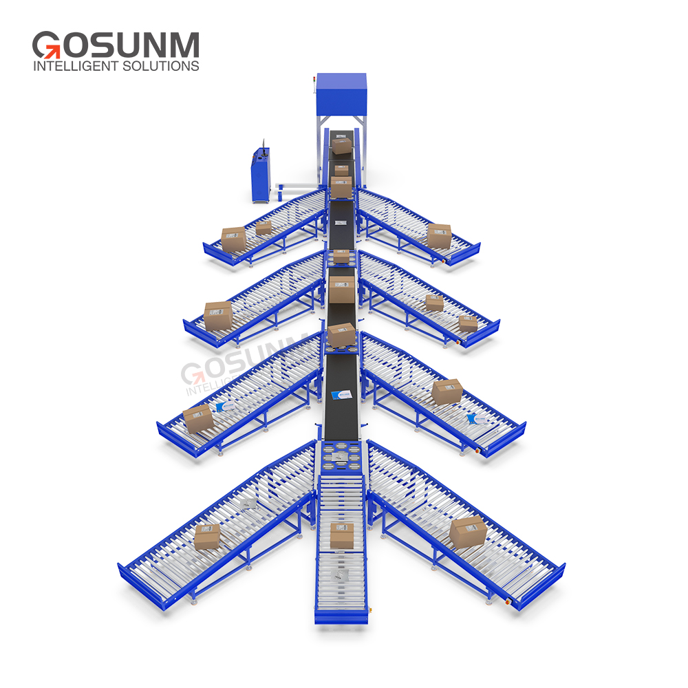 Automated Warehouse DWS Parcel Sorting Machine Picking System Adjustable Speed Aluminium Weigh Belt Conveyor 3000pcs/hour