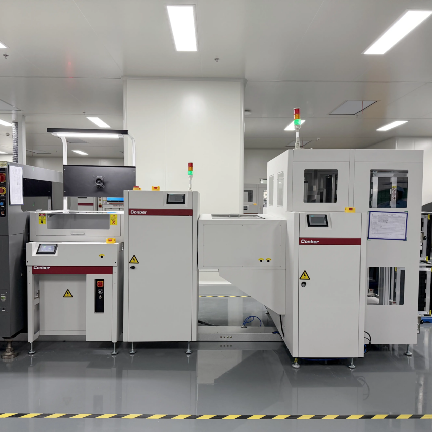 High Precision SMT PCB Chain Conveyor With PLC Controlled Motor &amp; Bearing Inspection Mode LED Warning Light And Display Board