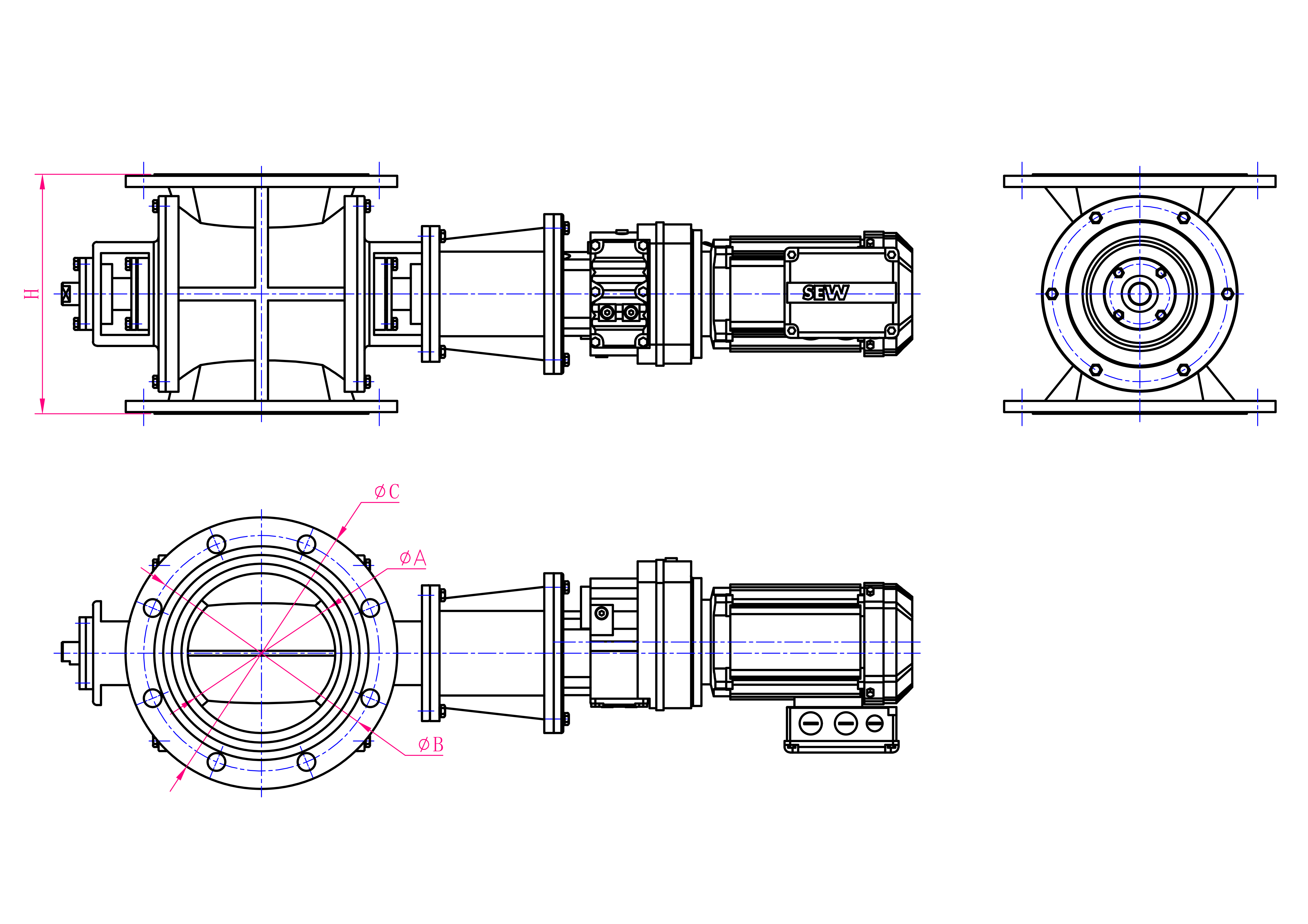 Anti-Blocking VCD Chain Transmission Rotary Feeder DN150/DN200/DN250/DN300/DN350/DN400/DN500 For Dust Collector Equipment