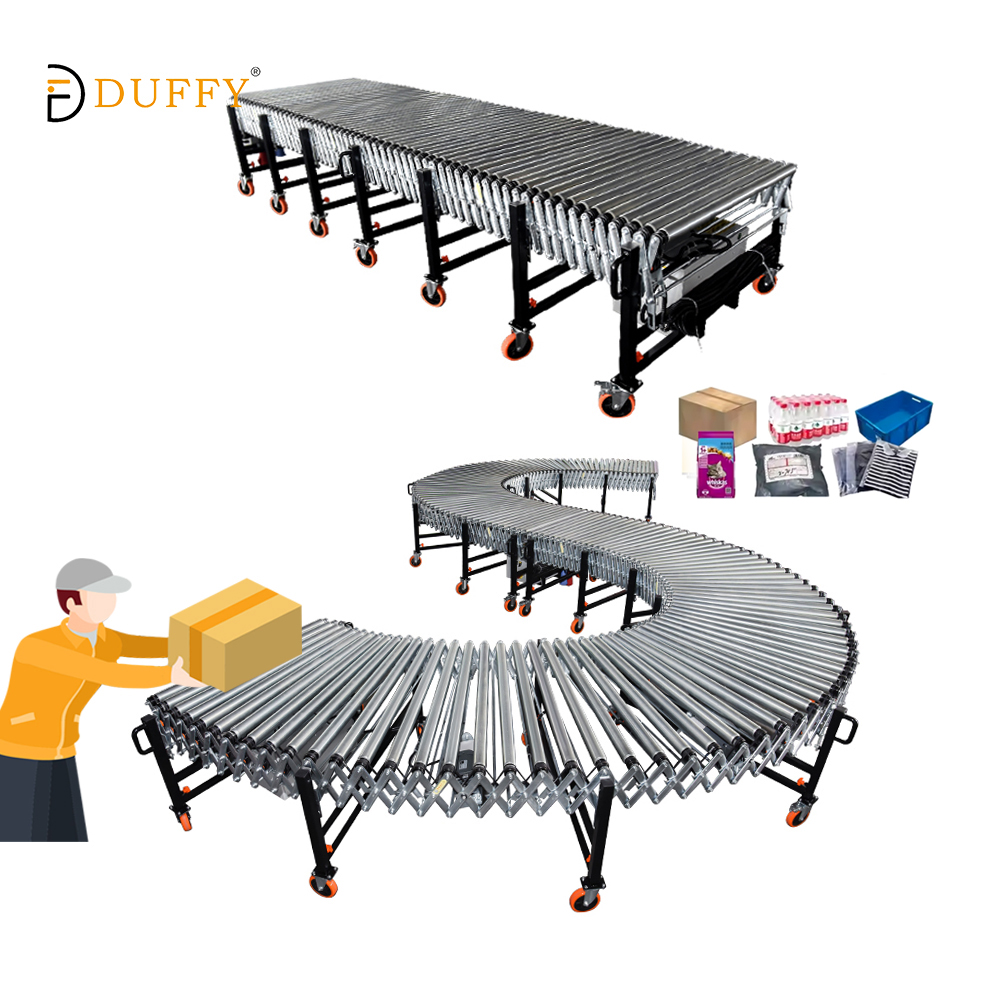Best Price Super Heavy Duty Return Stainless Steel Powered Chain Design Telescopic Curve Line Transfer Roller Conveyor