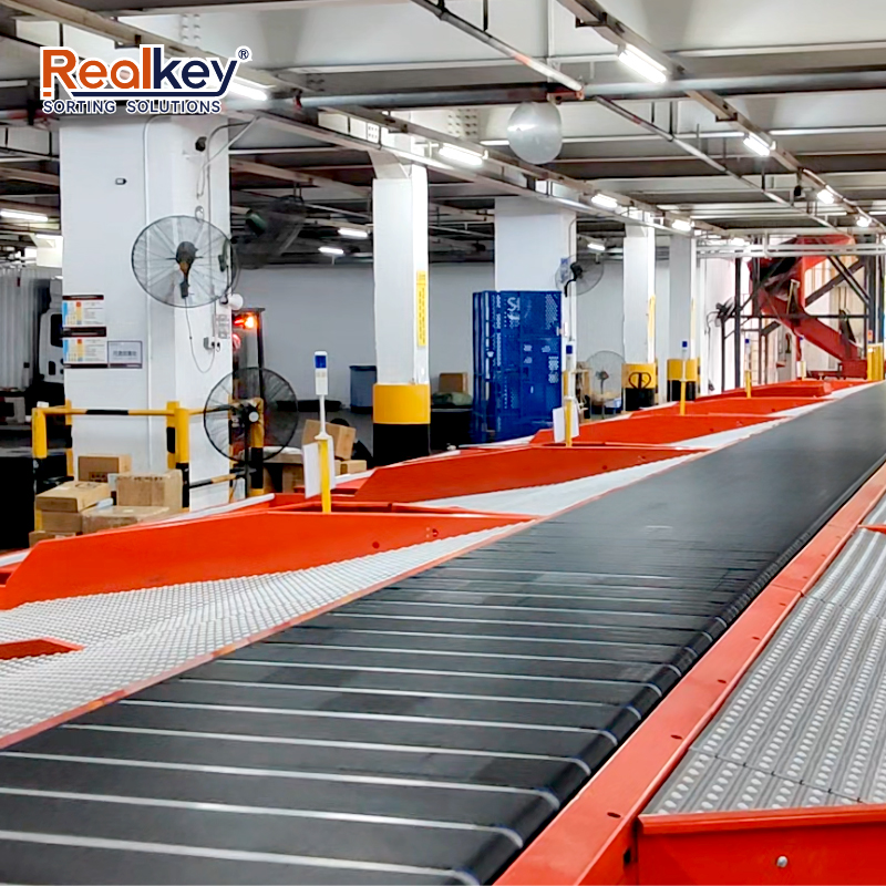 Narrow Belt Sorter Labor Saved Footprint Layout Order Fulfillment Design Automatic