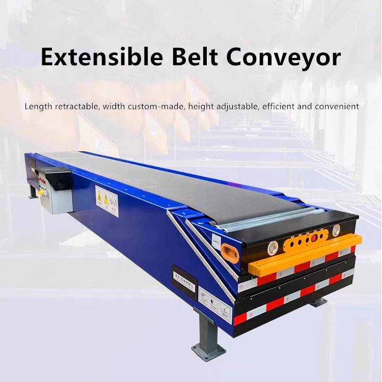 Mobile Transfer Container Retractable Belt Conveyor Adjustable Speed for Warehouse Truck Loading/Unloading Ramps
