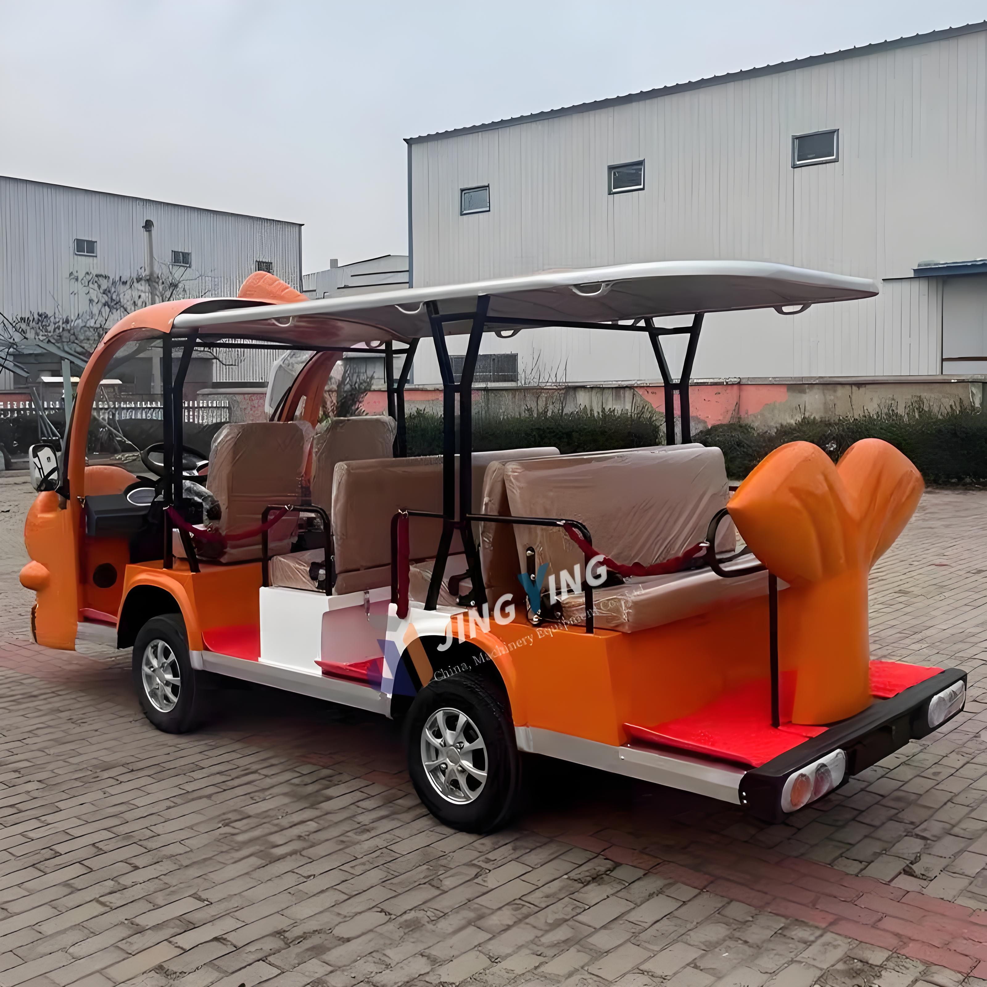 High Quality Fully Enclosed Large Cartoon Bus Electric Shuttle for Tourist Sightseeing City School Zoo Special Transportation