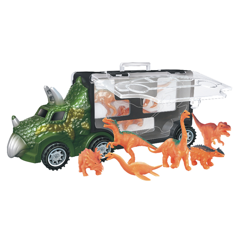 Wild Animal Dinosaurio Model Storage Transporter Triceratops Transport Car Carrier Truck Toys Dinosaur Truck for Kids Boys Girls