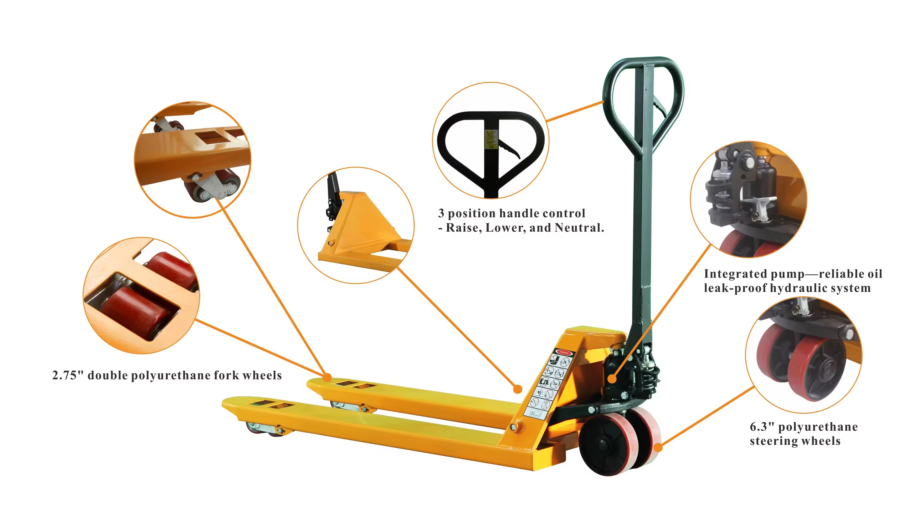 Good Price 2000 kg Pallet Jack Stacker Transpallet Manuale Hand High Lift Hydraulic Pallet Truck Trolley Lifter