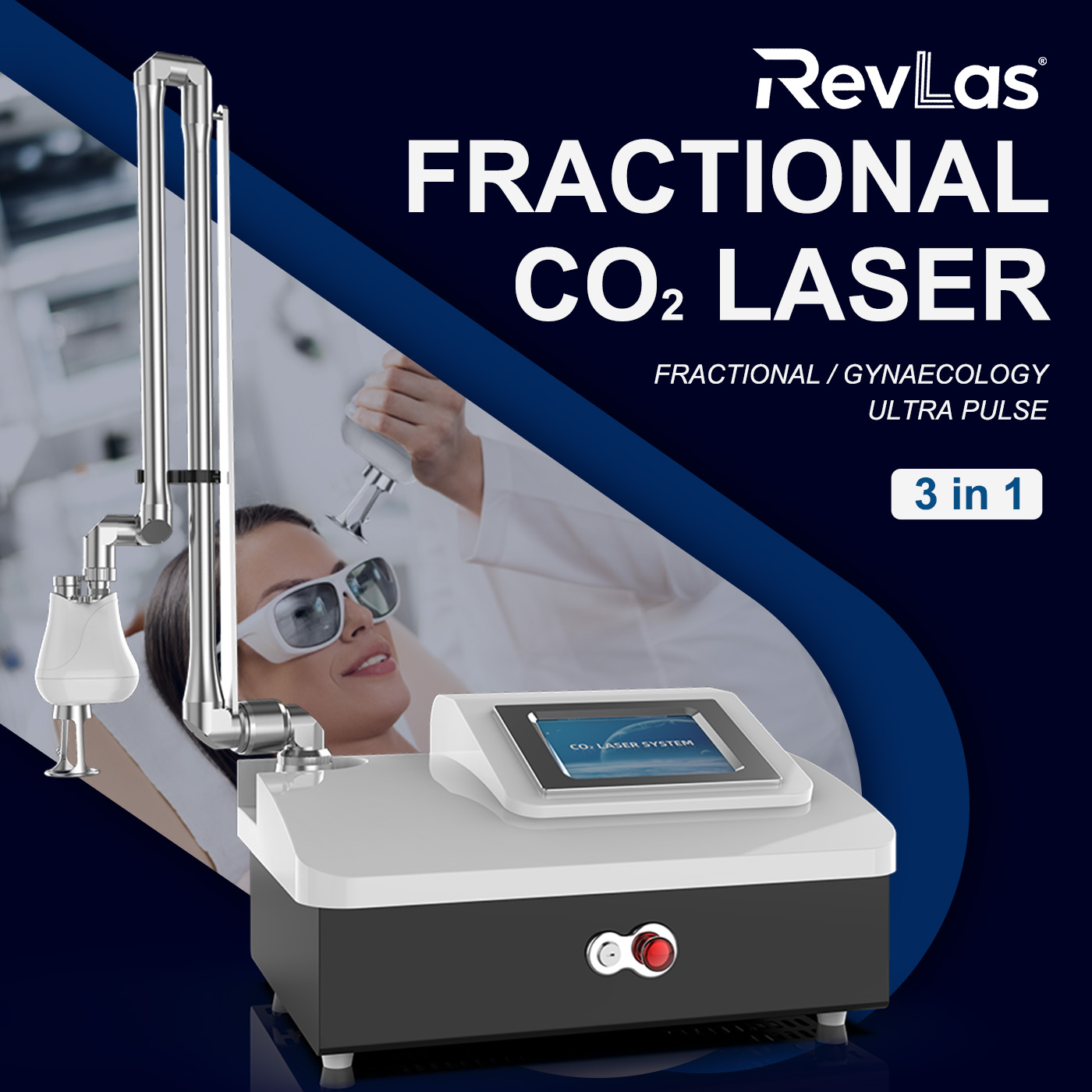 Portable CO2 Fractional Laser Machine 10600nm for Scar Removal &amp; Skin Resurfacing Tattoo/Wart Removal