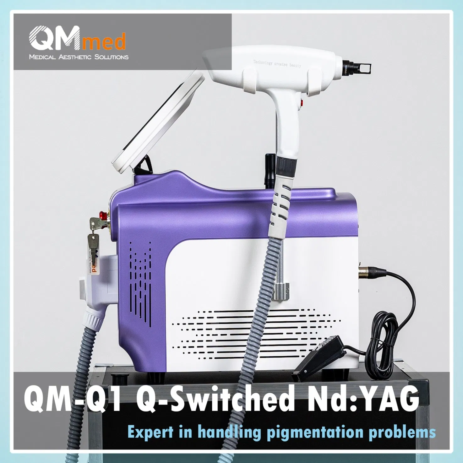 Professional Q-Switched ND YAG Laser System for 1064nm Dermal Pigmentation &amp; Clinic Birthmark Removal