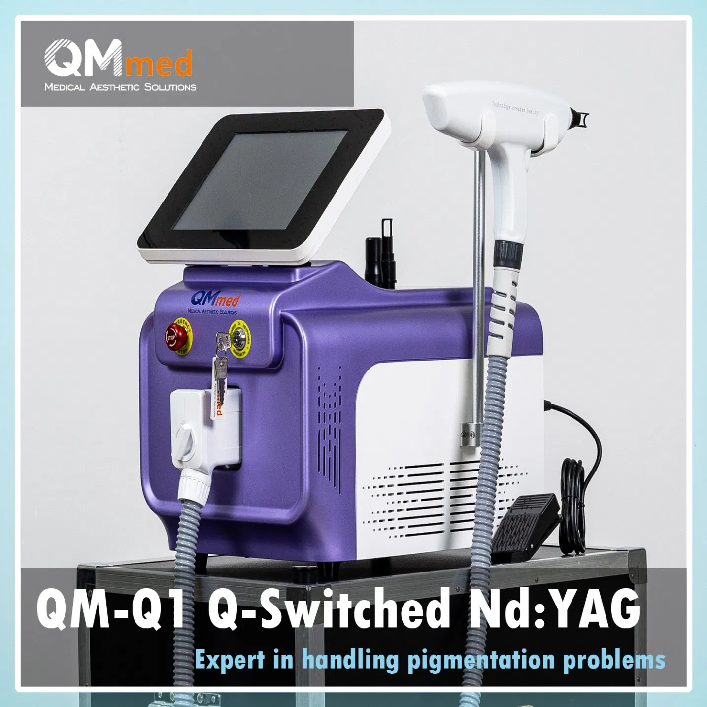 Professional Q-Switched ND YAG Laser System for 1064nm Dermal Pigmentation &amp; Clinic Birthmark Removal