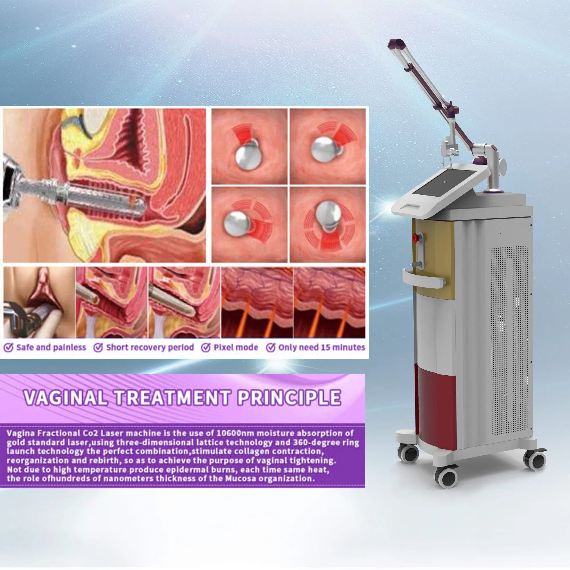Fractional CO2 Laser, Professional Skin Resurfacing Scar Removal Machine, USA RF Tube CO2 Medical Aesthetic Laser System