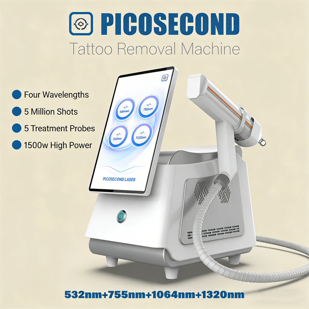 Perfectlaser Picosecond Laser System 5 Treatment Probes All Colors Tattoo Removal Pigment Clear Device