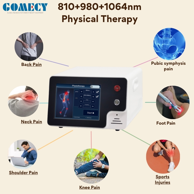 Professional Class IV Laser Therapy Device 810nm 980nm 1064nm Multi-Wavelength System for Pain Inflammation Recovery