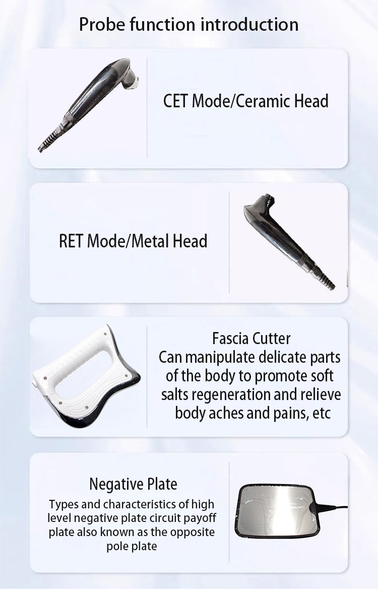 Cet Ret Cellulite Reduction Skin Tightening RF Back Pain Diathermy 448kHz Tecar Therapy System with Micro-Current