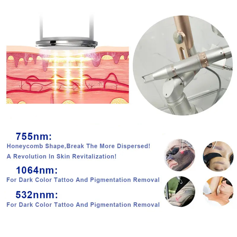 Pico Second Laser System with 5000000 Shots Lifespan for Professional Tattoo Pigmentation Removal Clinic Use