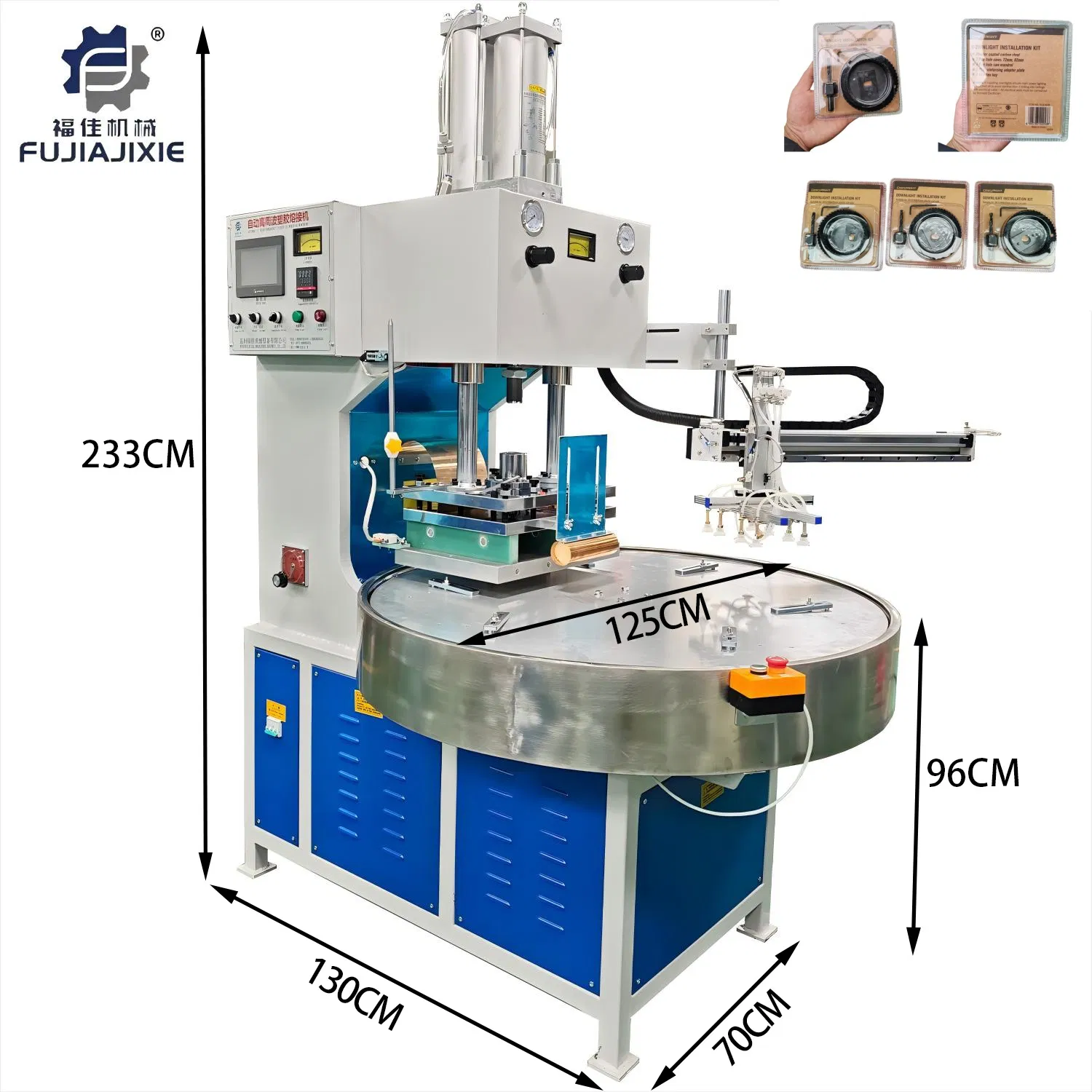 Automatic Rotary Indexing High Frequency Plastic Fusion and Cutting System for Blister Clamshell