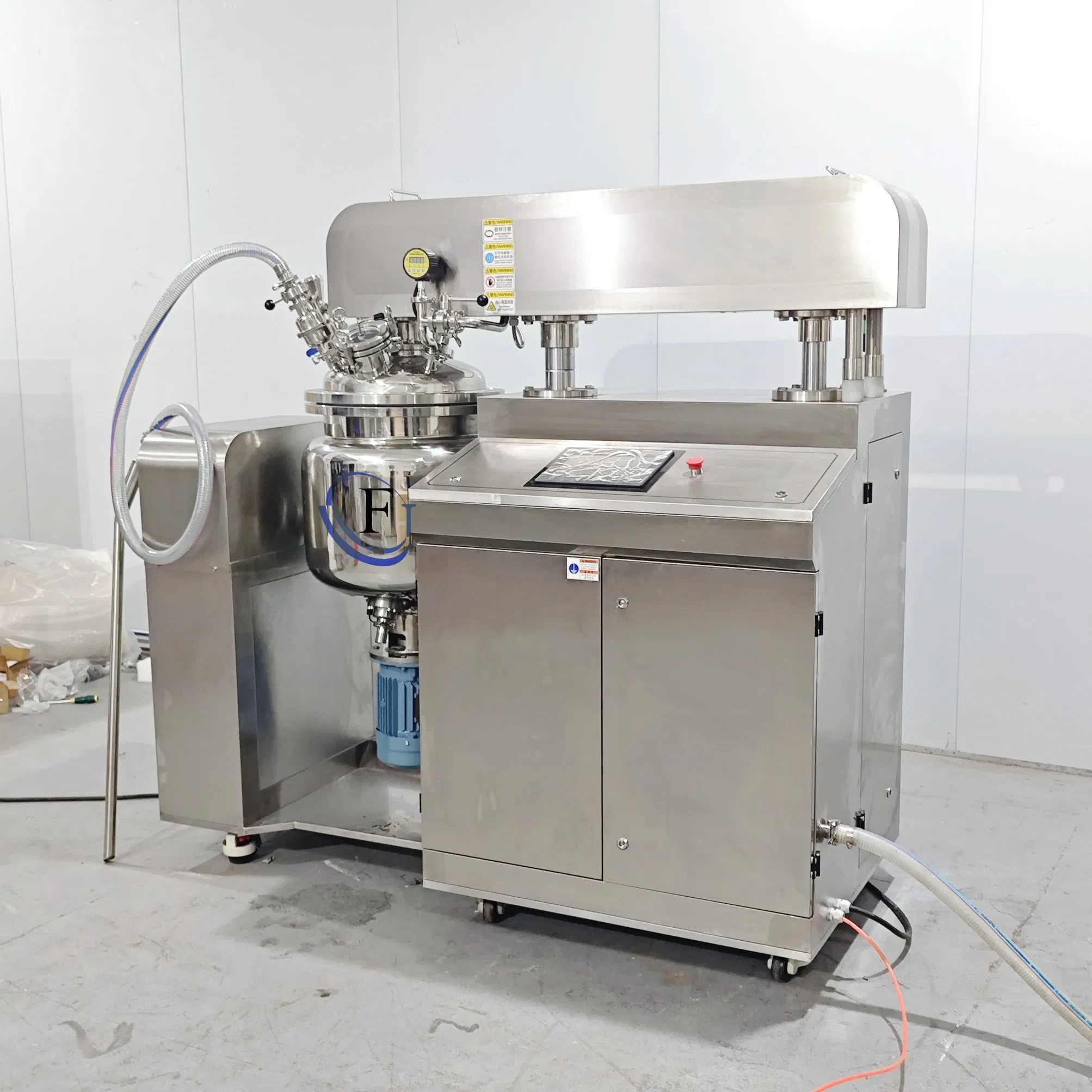 Misturador Emulsificante Cosmético Elétrico a Vapor com Tela Touch PLC 50-Liter Condicionador Homogeneizador Emulsificador a Vácuo
