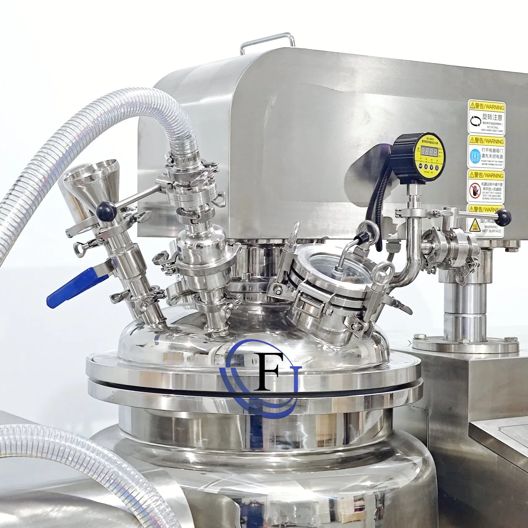Misturador Emulsificante Cosmético Elétrico a Vapor com Tela Touch PLC 50-Liter Condicionador Homogeneizador Emulsificador a Vácuo