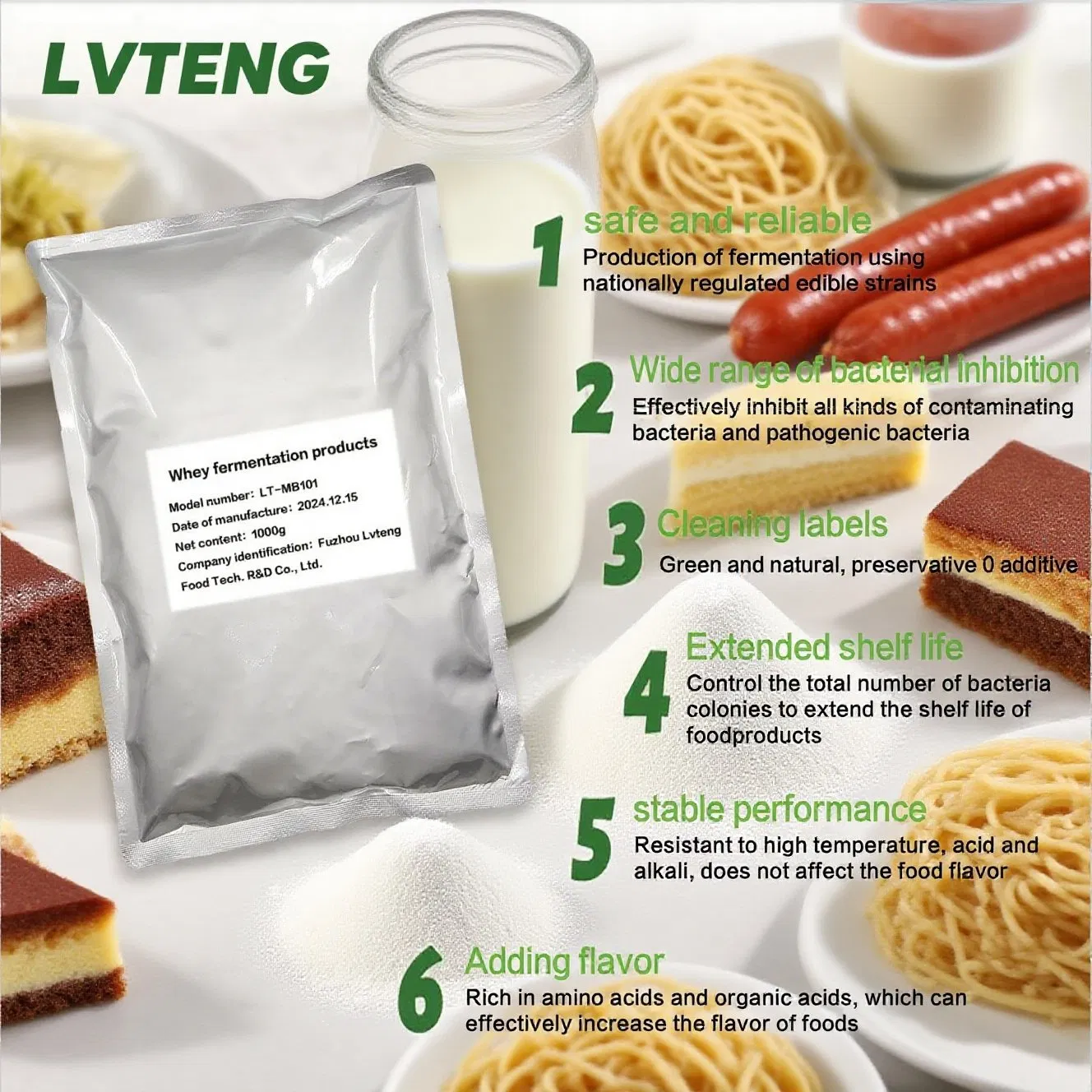 Conservante Natural Fermentado Usado em Pão, Bebidas, Sobremesas e Macarrão Fresco