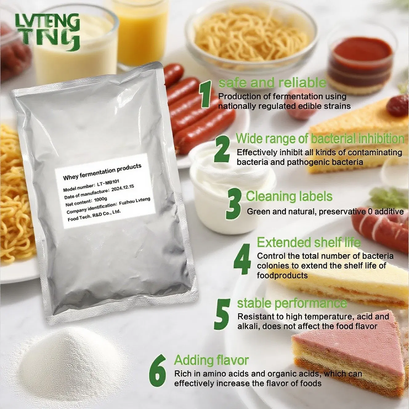 Conservante de Fermentação Natural de Whey para Preservação Antibacteriana e de Frescor