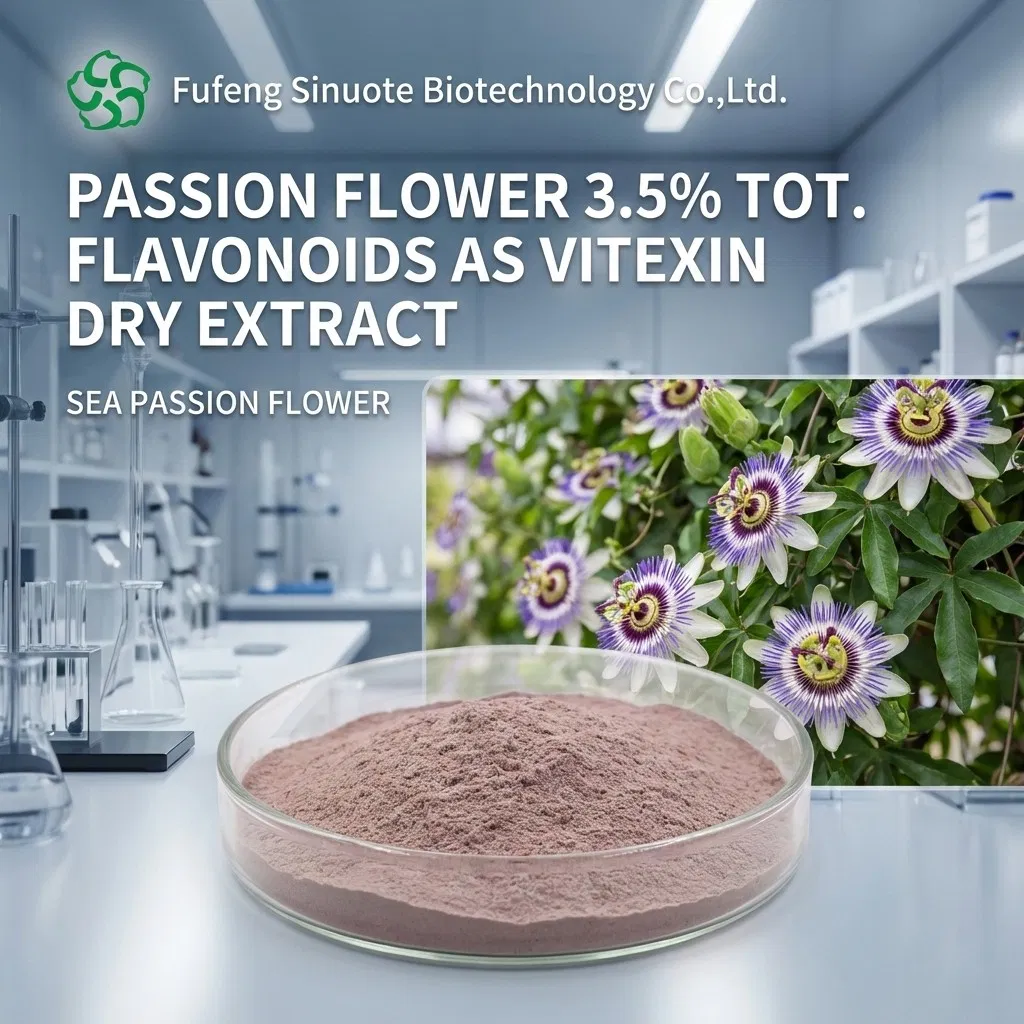Extrato em Pó de Passiflora Incarnata L. Extrato Seco de Flor da Paixão (Padronizado 3.5% Total de Flavonoides como Vitexina) Ingrediente Natural para Sono e Relaxamento cGMP
