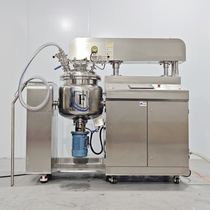Misturador Emulsificante Cosmético Elétrico a Vapor com Tela Touch PLC 50-Liter Condicionador Homogeneizador Emulsificador a Vácuo