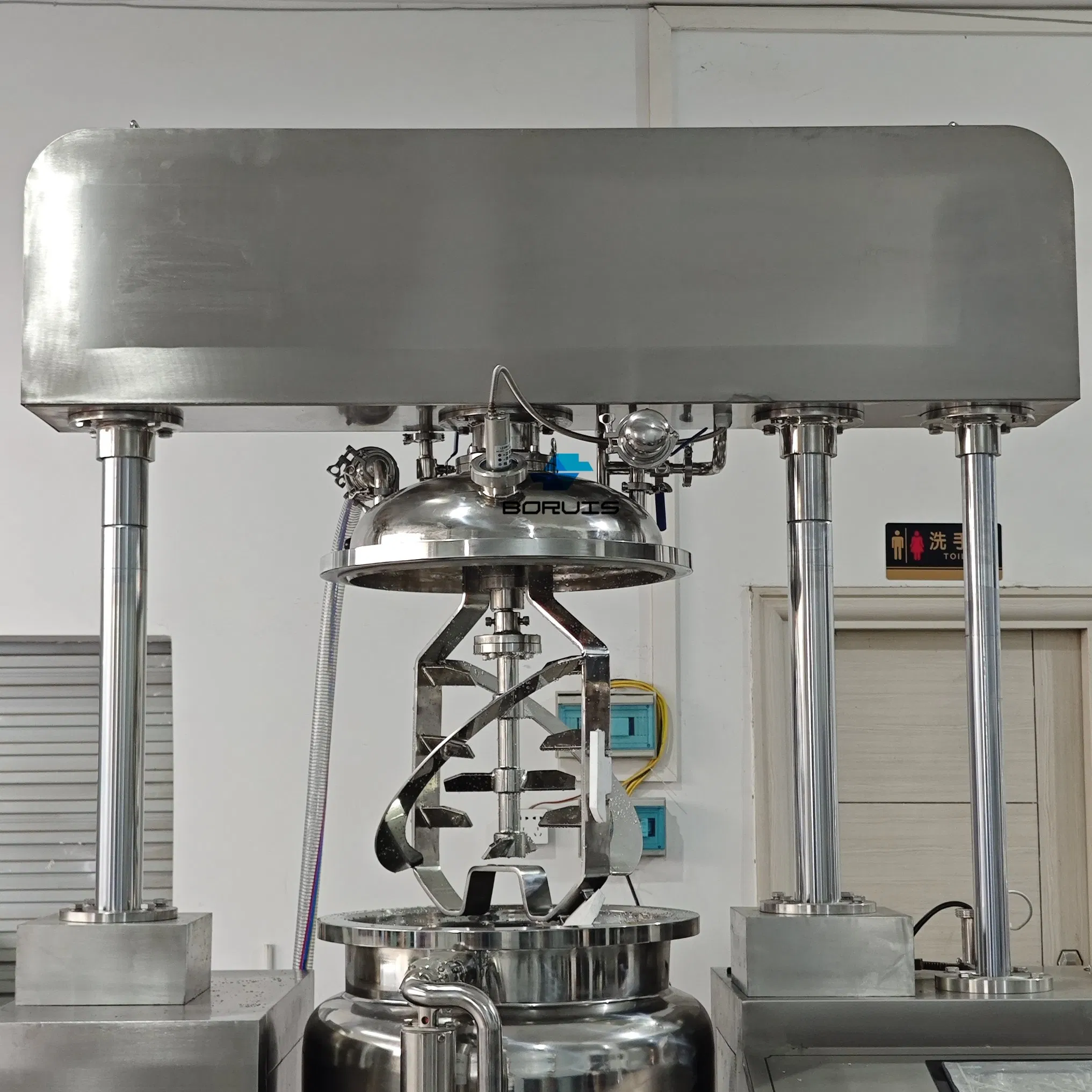Misturador de Emulsificador de Loção Cosmética Automático de Vácuo Máquina de Emulsificação Homogeneizadora de Creme Emulsificador Homogeneizador a Vácuo